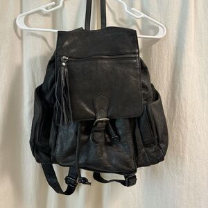 Cut N Paste Bags Leather Backpack Black